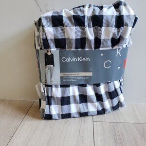 Calvin Klein Pajama Set Womens M Black White 2 Piece